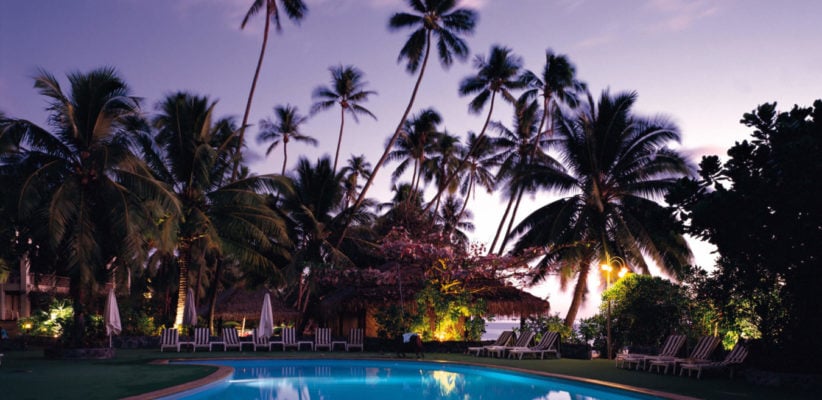 pool with palm trees