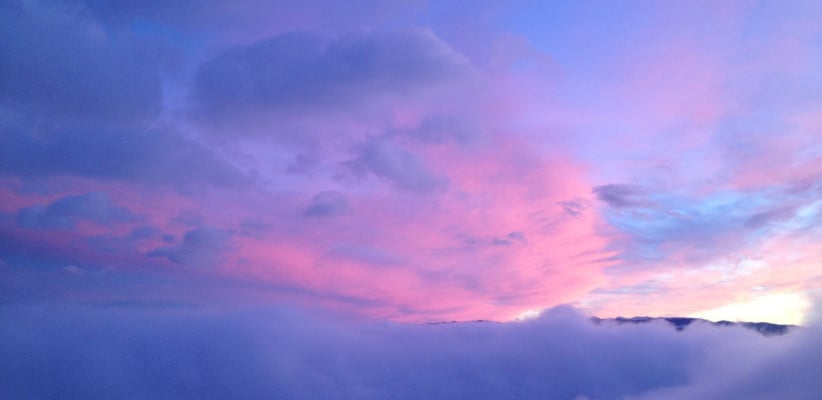 pink and blue clouds